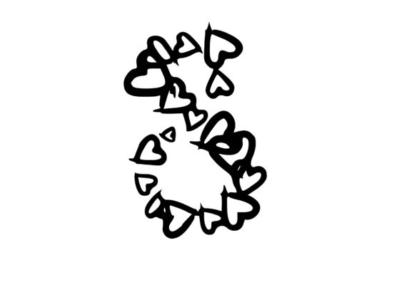 Heart Font '8' Mono Number for Lovers and Creators