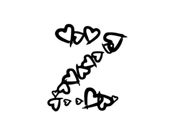 Heart Font 'Z' Mono Letter: A Unique Design Asset for Creators